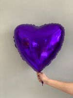 F Шар 18" / 46 см Сердце Сиреневый (БГ-15)