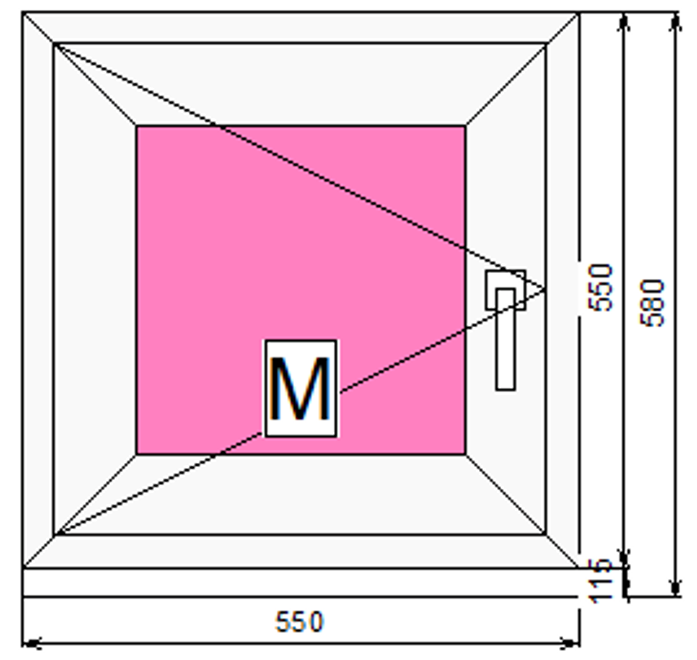 Пластиковое окно 550 х 550 ТермА Эко + Москитная сетка