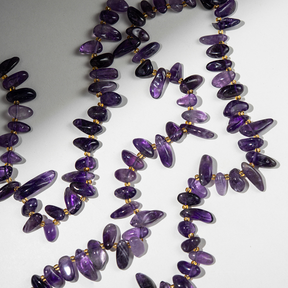 Аметист натуральный, перышки, 11-28мм