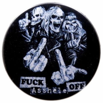 Значок Asshole Off ( чёрный )