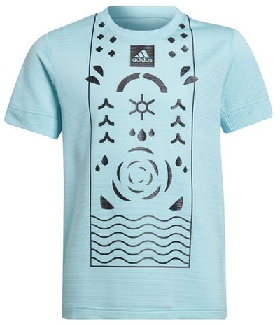 Футболка для мальчика теннисная Adidas Boys Club Tennis Tee - pulse aqua/black