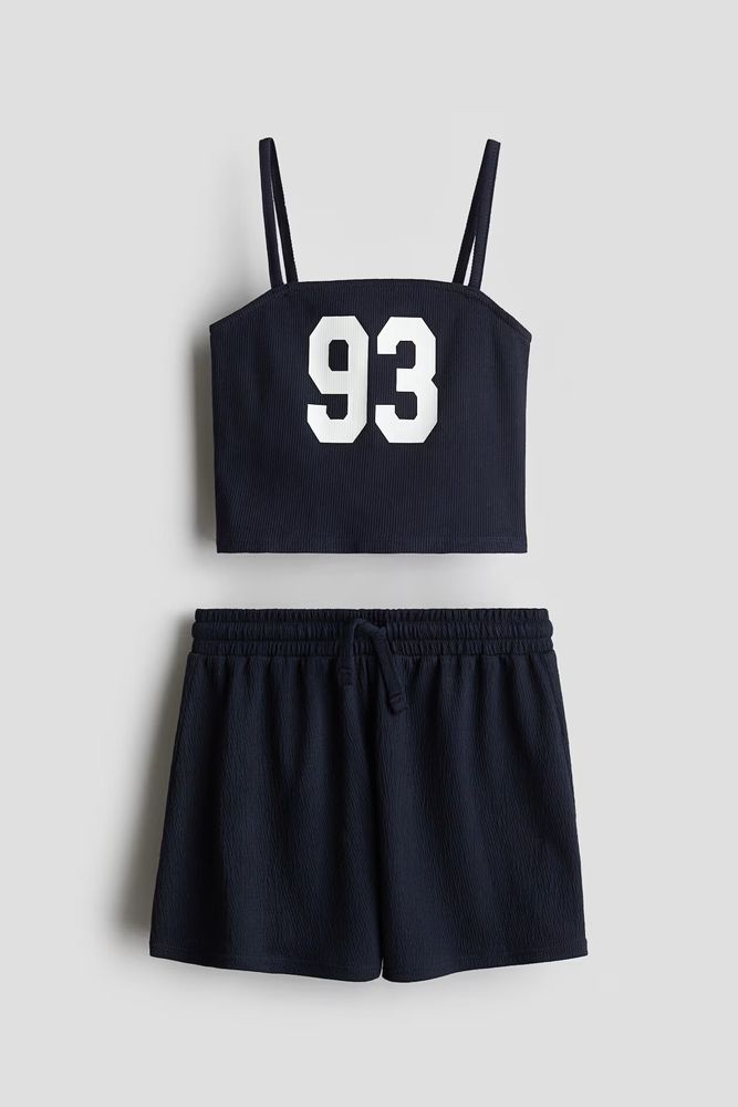 H&amp;M Комплект из топа и шортов, синий