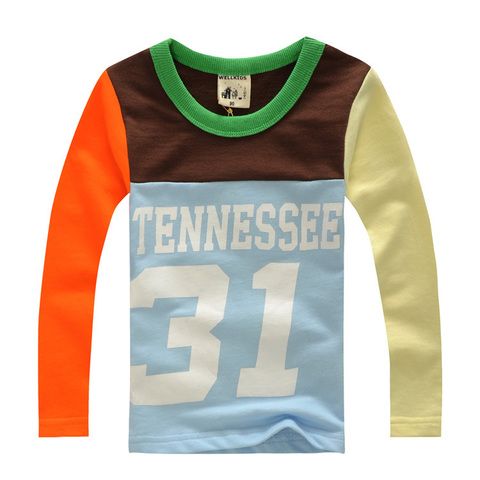 Лонгслив детский разноцветный с надписью Tennessee 31