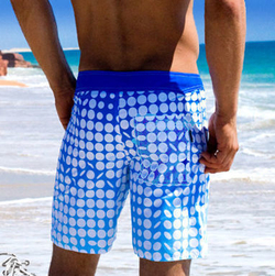 Мужские плавательные шорты голубые с принтом Aussiebum Surf Shorts Crystal