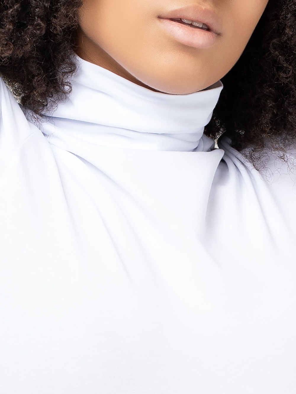 Боди-водолазка из хлопковой ткани (Размер: L) (Цвет: белый)