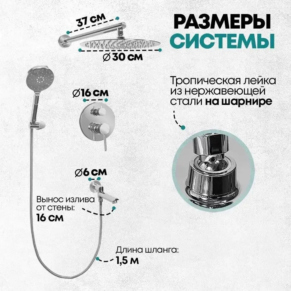 Душевая система Grocenberg GB5001 Хром
