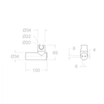 Держатель лейки настенный ABS 3726