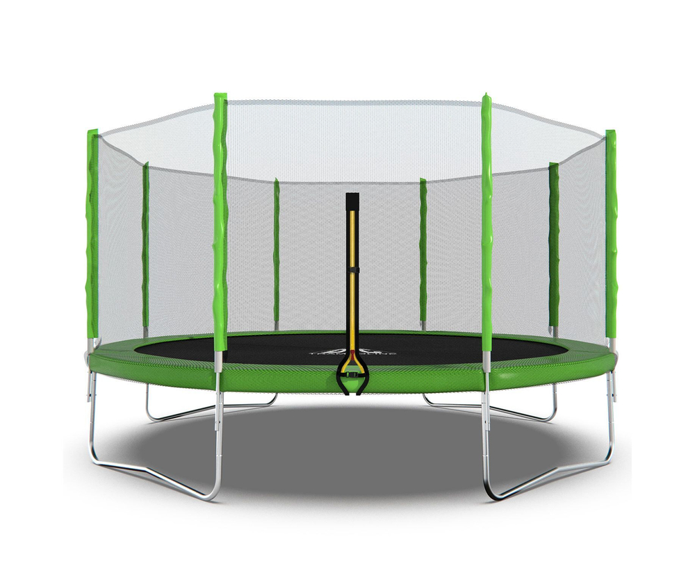 Батут DFC Trampoline Fitness с сеткой 14ft Светло-зелёный