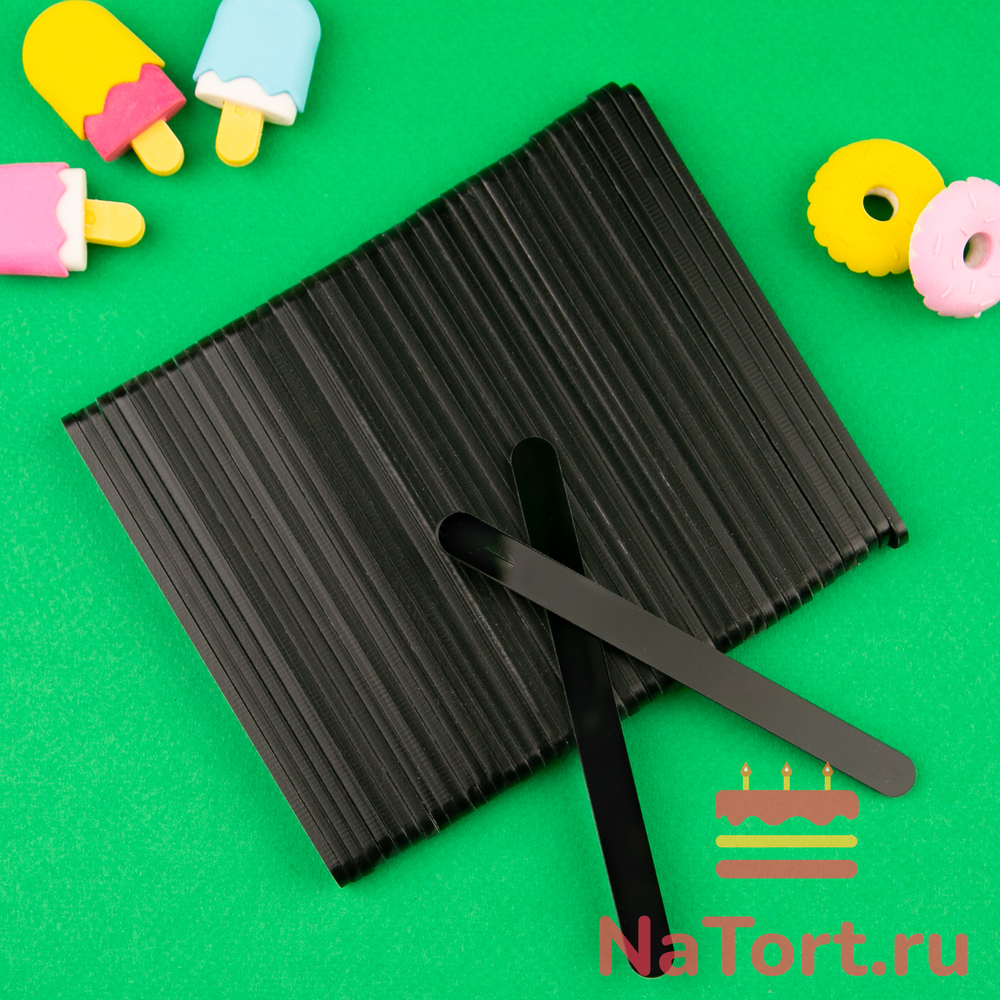 Палочки акриловые для эскимо 11 см, 50 шт (черные)