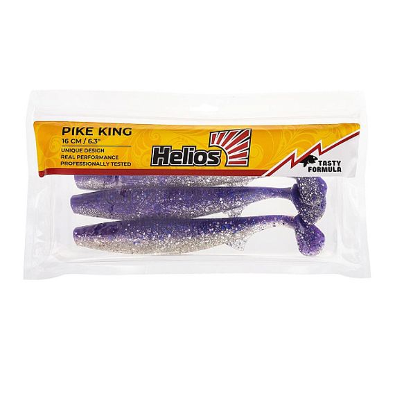 Виброхвост Pike King 6.3&#39;/16 см Silver Sparkles &amp; Fio 3шт (HS-37-036) Helios
