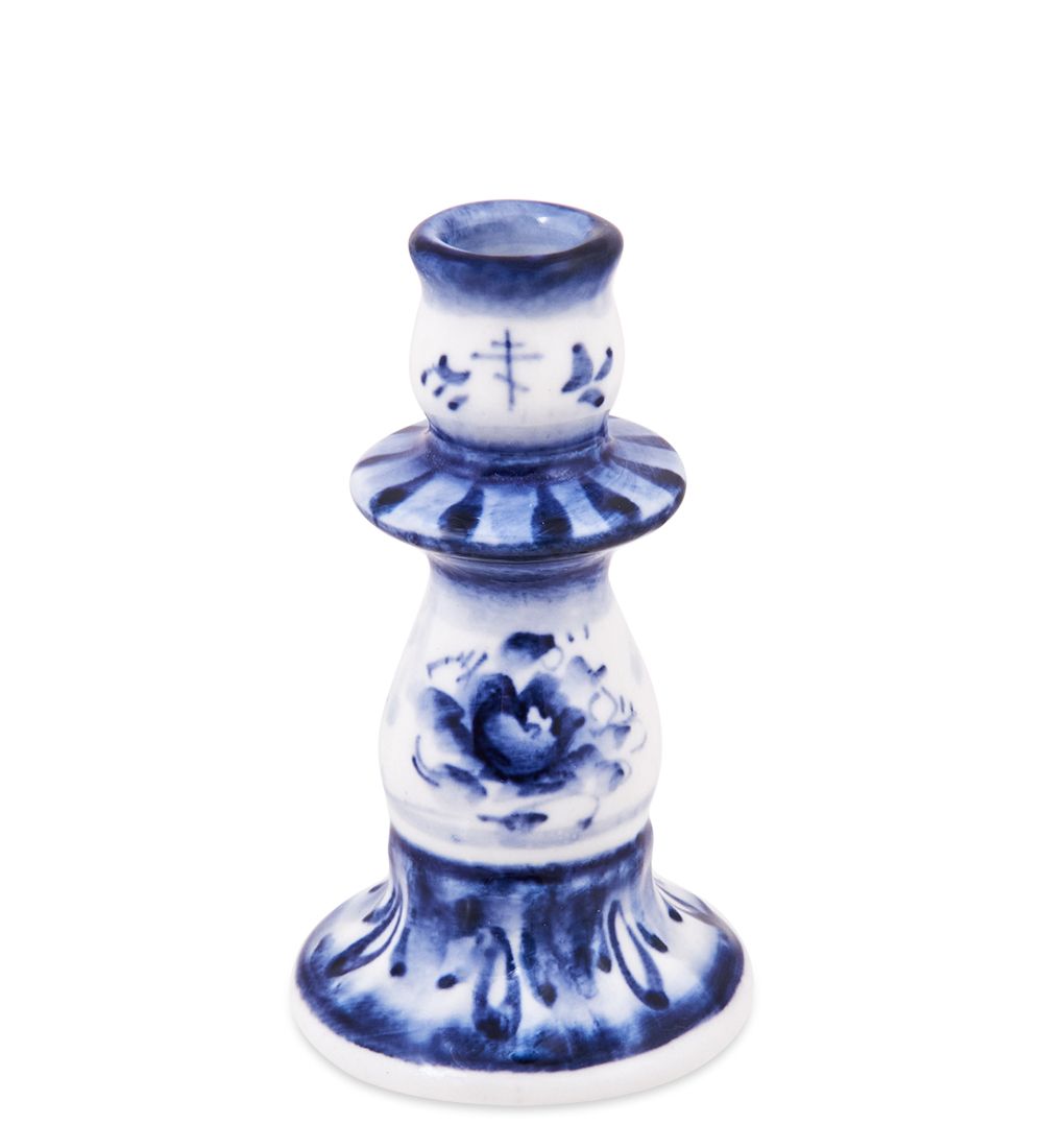 ГЛ- 085 Подсвечник (Гжельский фарфор)