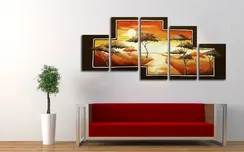 Модульная картина "Деревья на закате"