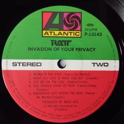 Винтажная виниловая пластинка LP Ratt Invasion Of Your Privacy (Japan 1985) (Obi) Give It All