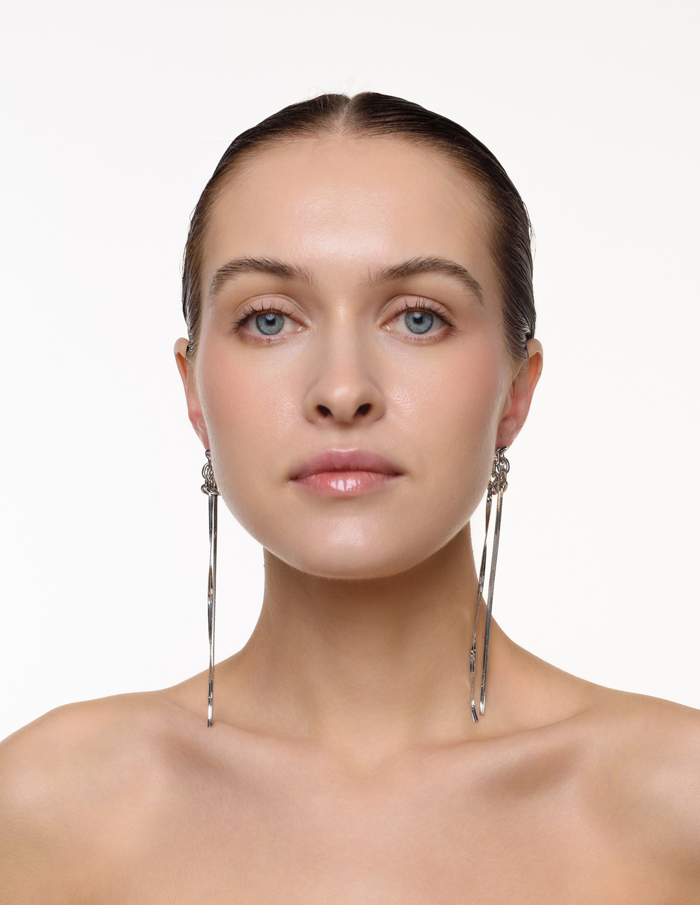 Серьги "Long Double Chain" Silver