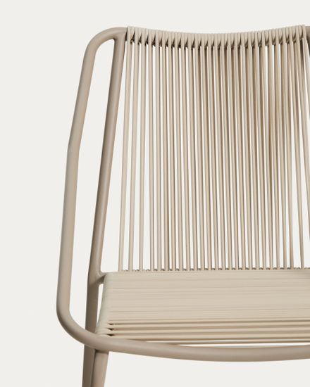 Уличный стул Zivia из веревки цвета экрю и стали цвета таупе