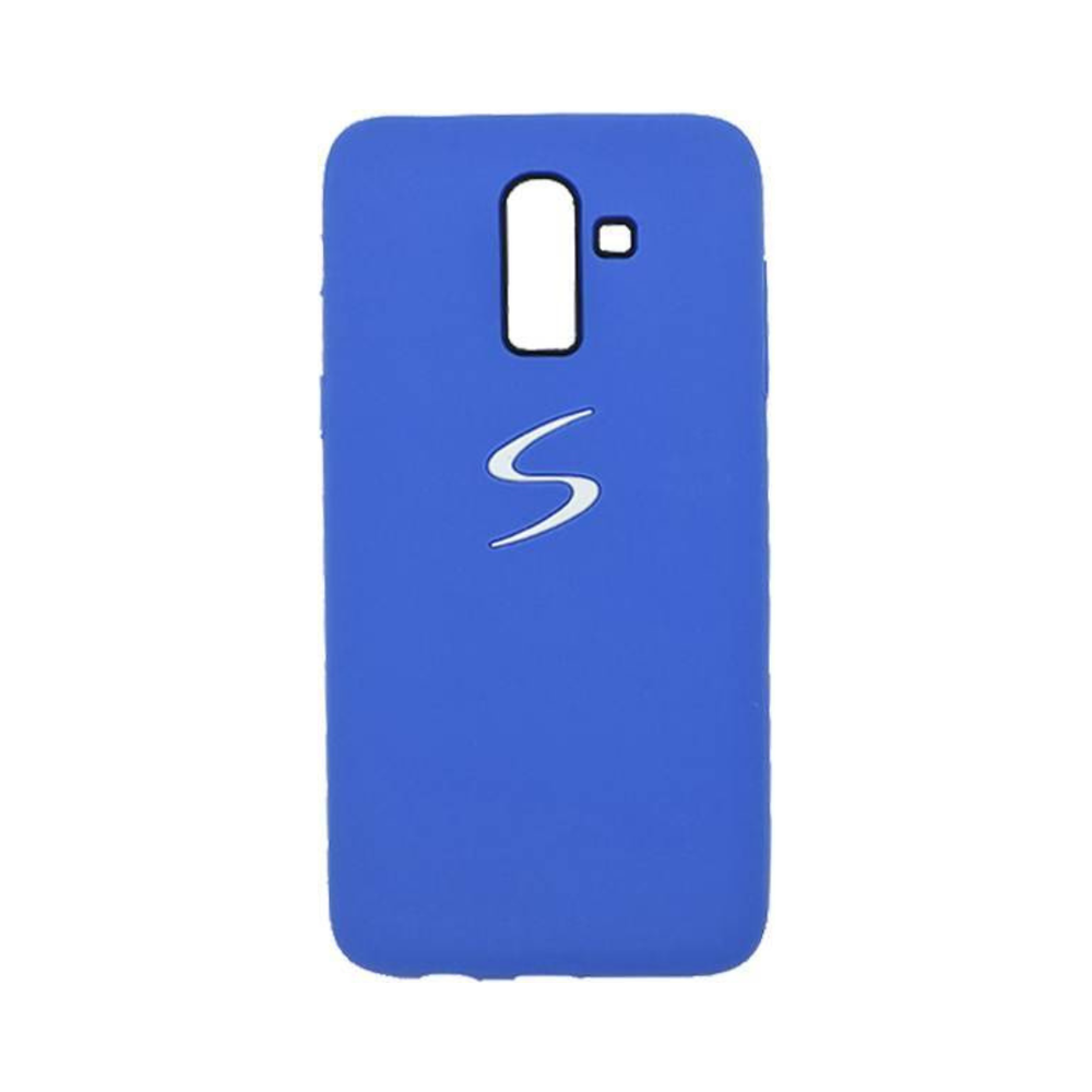 Силиконовый матовый чехол S-Design для Samsung J8, синий