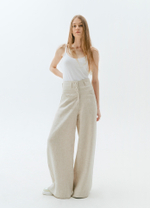 Wide straight linen trousers