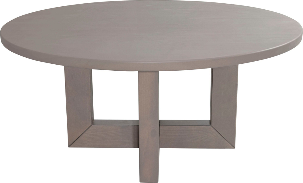 Журнальный столик, 80х80х45, Куклей, кухонный, круглый, из массива сосны, серый, Dipriz