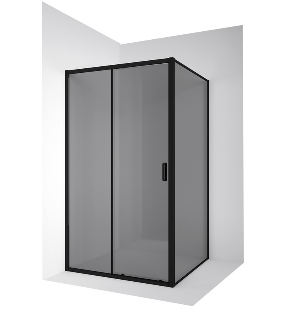 Душевое ограждение Ambassador Forsa 17022218ABB-110ABB (120х110х200) прямоугольник,черный,стекло тонированное,раздвижная,2 места