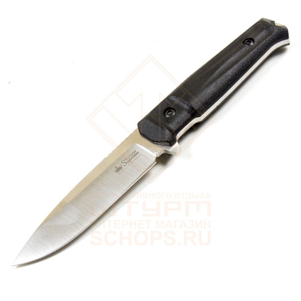 Нож Kizlyar Supreme Sturm AUS-8 кратон, Black/Stonewash