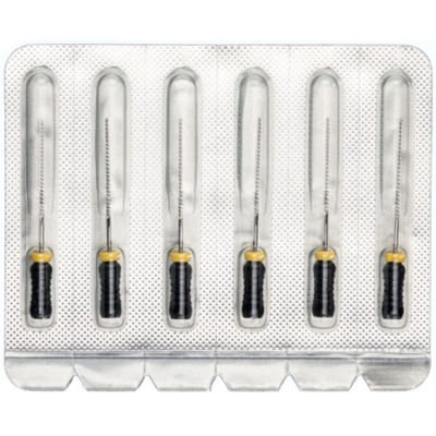 Pro-Endo K-Files №40 (25мм) (6шт.) Про-Эндо К-файлы (К-рашпили), каналорасширители ручные