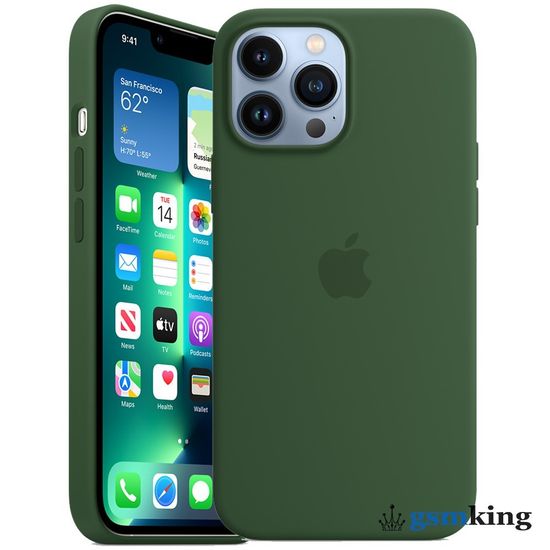 Apple Silicone Case with MagSafe iPhone 13 Pro Max Clover «Зелёный клевер» MM2P3ZE/A