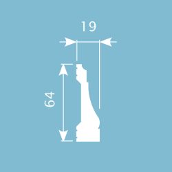 Молдинг Ecopolymer, 64x19 мм