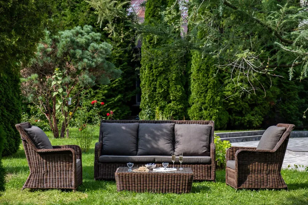 "Гляссе" лаунж-зона из искусственного ротанга, цвет коричневый