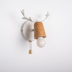 Бра с рожками DEER A SWITCH White/Light wood