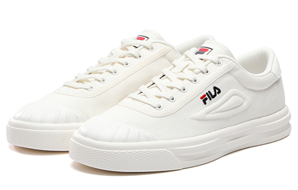 FILA LUKE retro non-slip wear-resistant low-top canvas shoes women's snow white