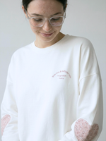 Лонгслив оверсайз женский молочный Розовое Поле