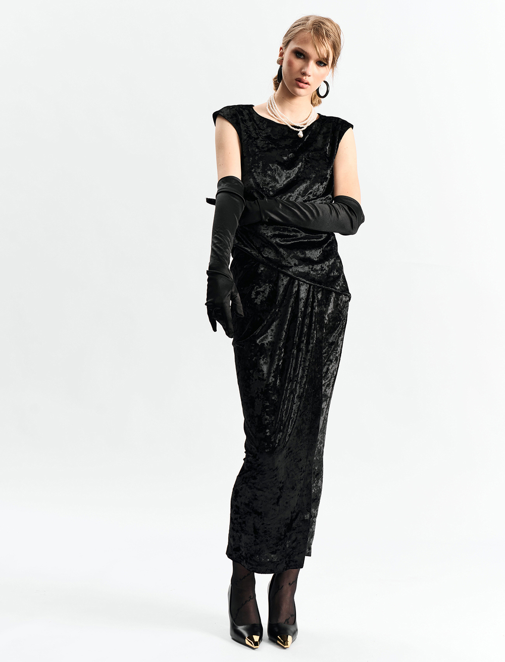 Юбка бархат 1271 черный