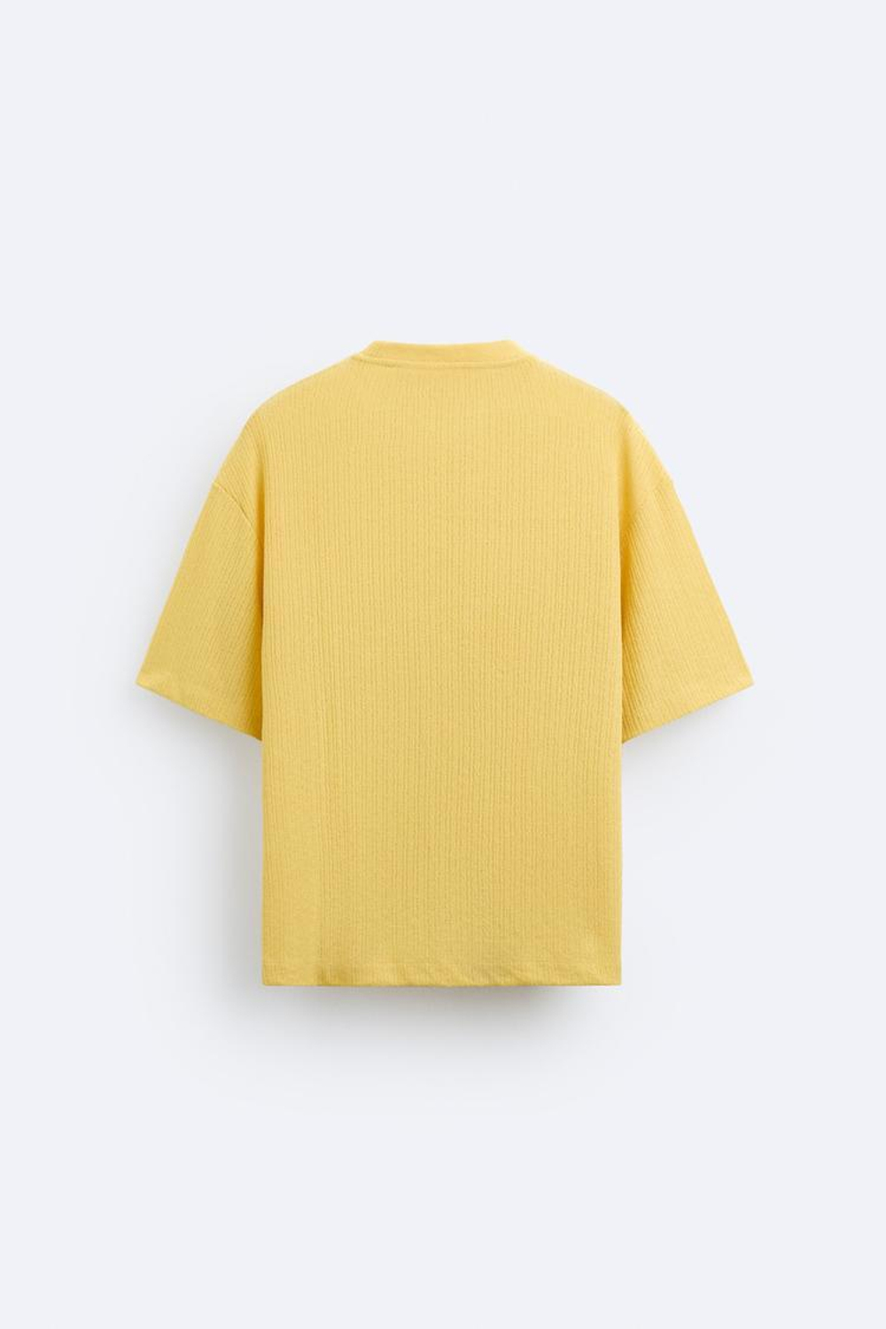 ZARA ФУТБОЛКА С ВЕРТИКАЛЬНЫМ РЕЛЬЕФНЫМ УЗОРОМ, ЖЕЛТЫЙ