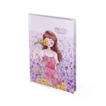 Блокнот в футляре, 14,5 см * 20,5 см, 7БЦ, Alingar, ламинация, замочек, вн.блок с дизайном, в линию, 45 л., "Девушка с желтым букетом"