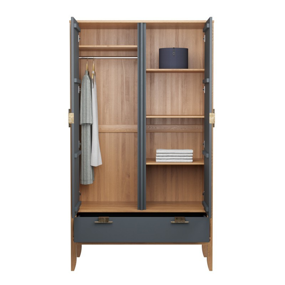 Шкаф 2х дверный «Бридж» браун/серый 7012