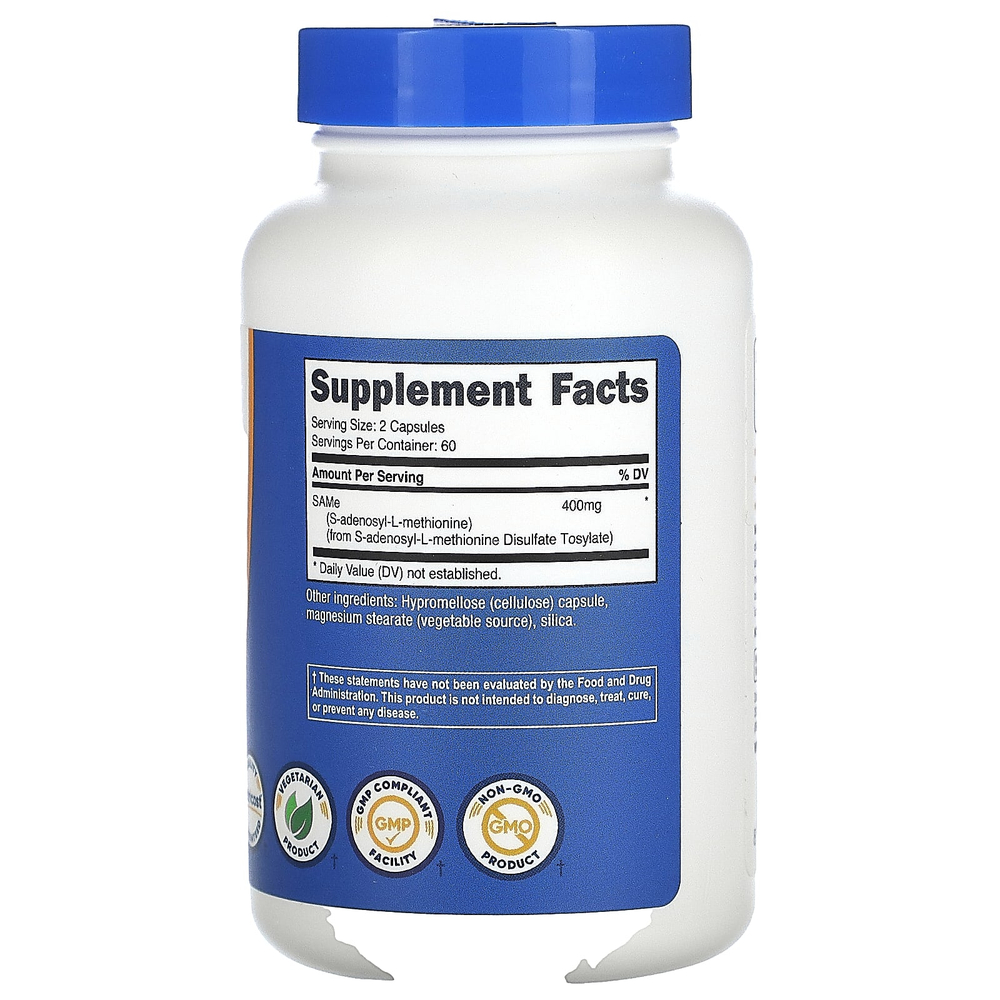 Nutricost, SAMe, 120 капсул (200 мг в 1 капсуле)