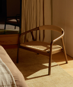 Кресло уличное Derile из дуба с отделкой орех и бежевой веревки