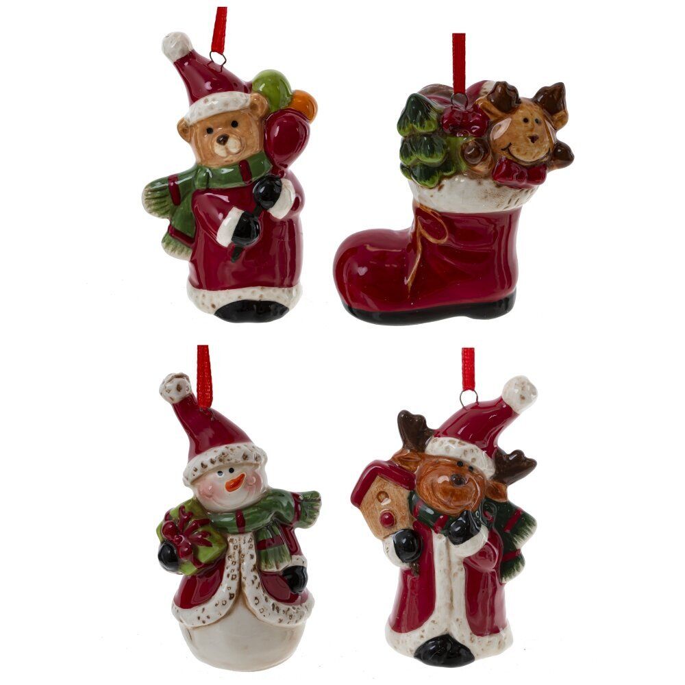 GAEM Изделие декоративное подвесное "Сапог/Мишка/Олень/Снеговик", L6 W3,5 H8 см, 4в.