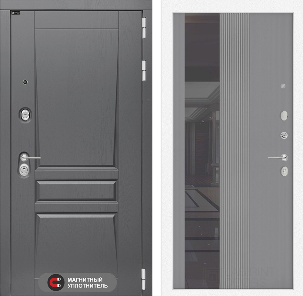 Платинум 32 серый рельеф сот с тонированным зеркалом