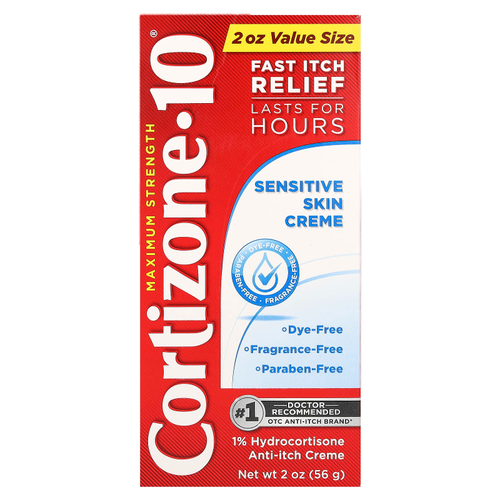 Cortizone 10, Maximum Strength, крем для чувствительной кожи, 56 г (2 унции)