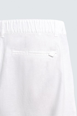 ZARA ШОРТЫ REGULAR FIT ИЗ РЕЛЬЕФНОЙ ТКАНИ, БЕЛЫЙ