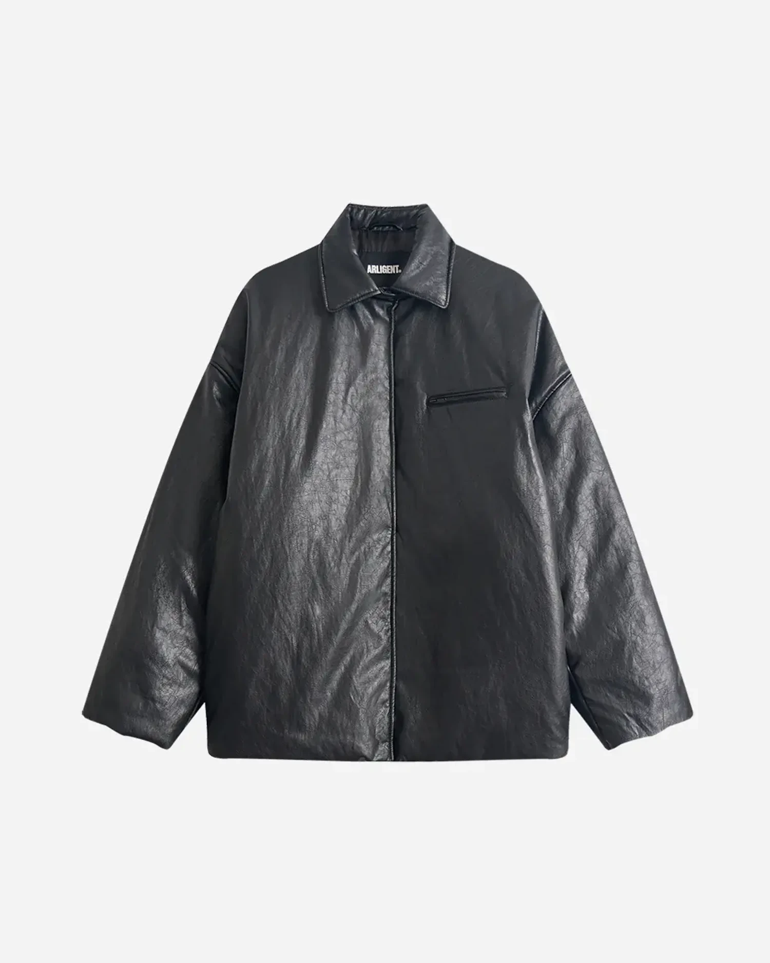 Утепленная куртка-рубашка из экокожи