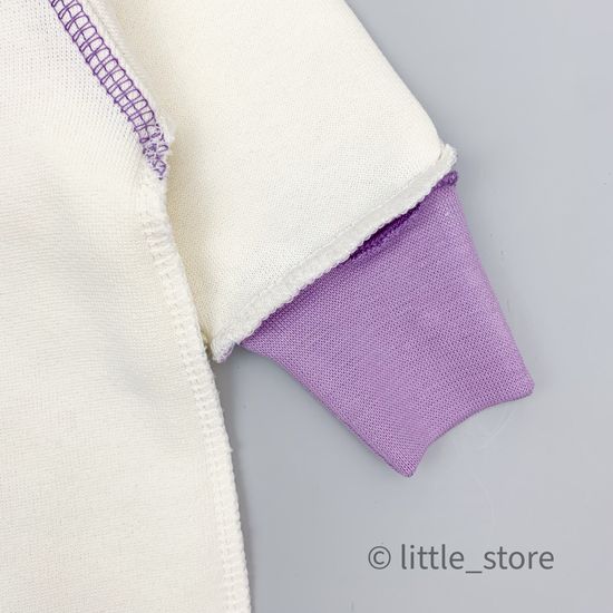 Комбинезон утепленный "Зайкины истории" молочный с лиловым