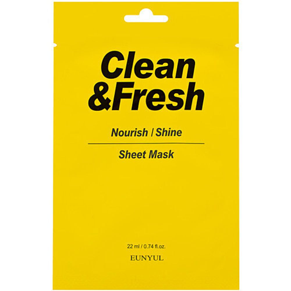 Маска тканевая для питания и сияния кожи Eunyul Clean&amp;fresh nourish-shine sheet mask, 22 мл