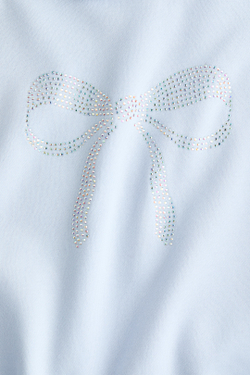 H&M Толстовка с капюшоном и принтом, светло-голубой