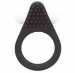 Чёрное эрекционное кольцо LIT-UP SILICONE STIMU RING 1 BLACK (Цвет: черный)