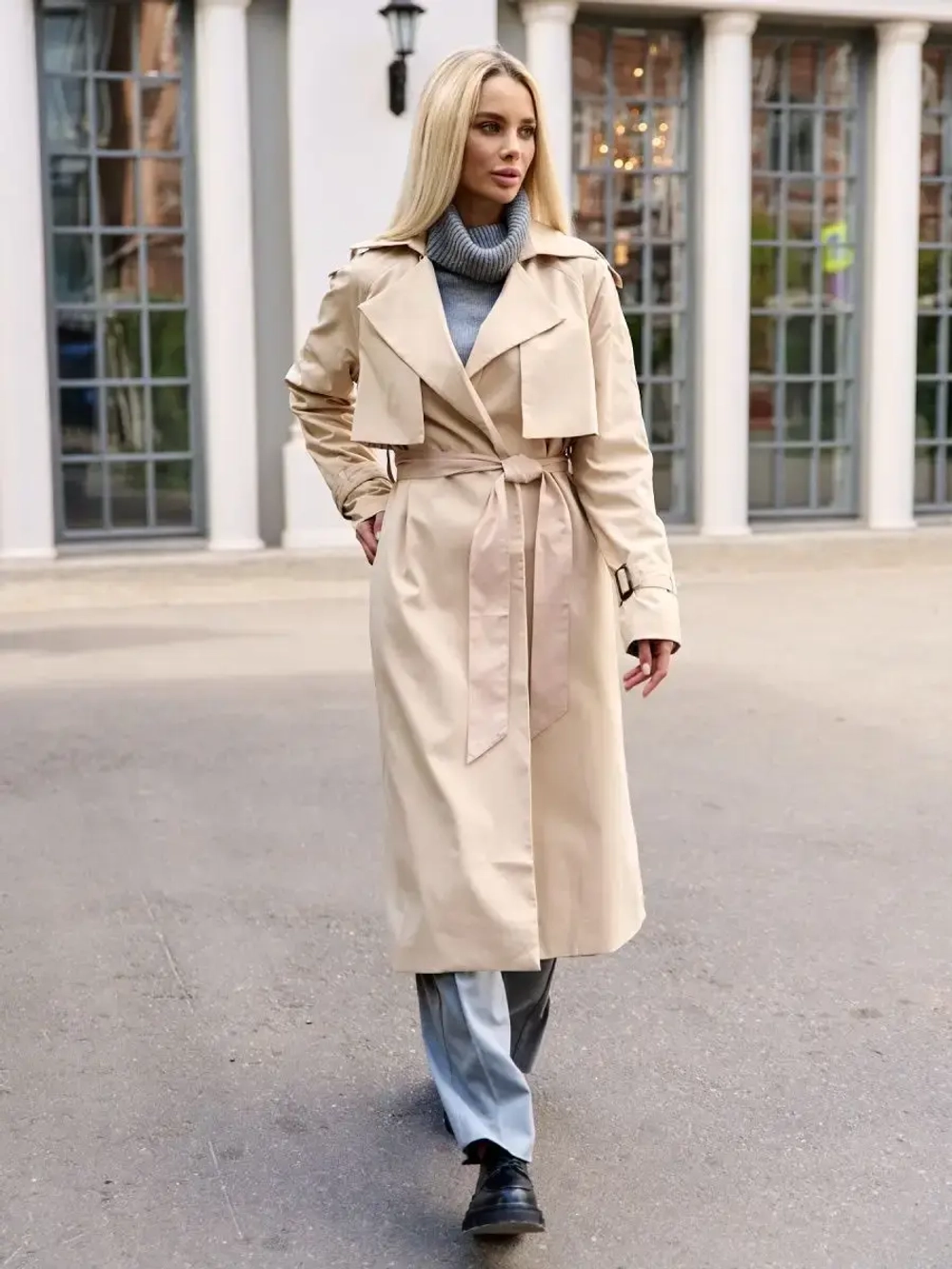 Тренч женский тренчкот плащ длинный