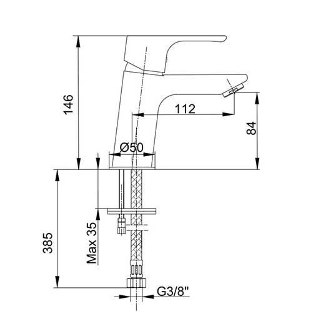Смеситель E.С.А. Niobe 102188053EX для раковины схема