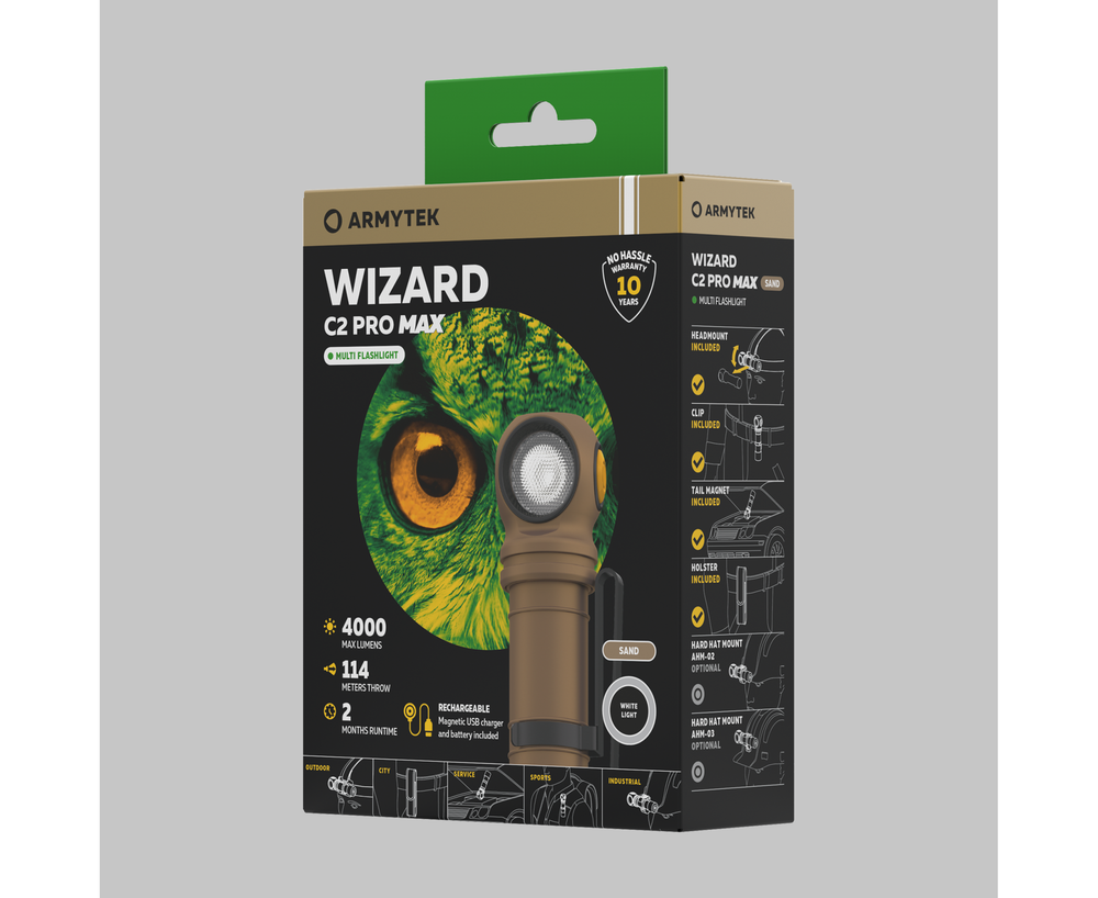 Фонарь Armytek Wizard C2 Pro Max Sand (F06701CS)