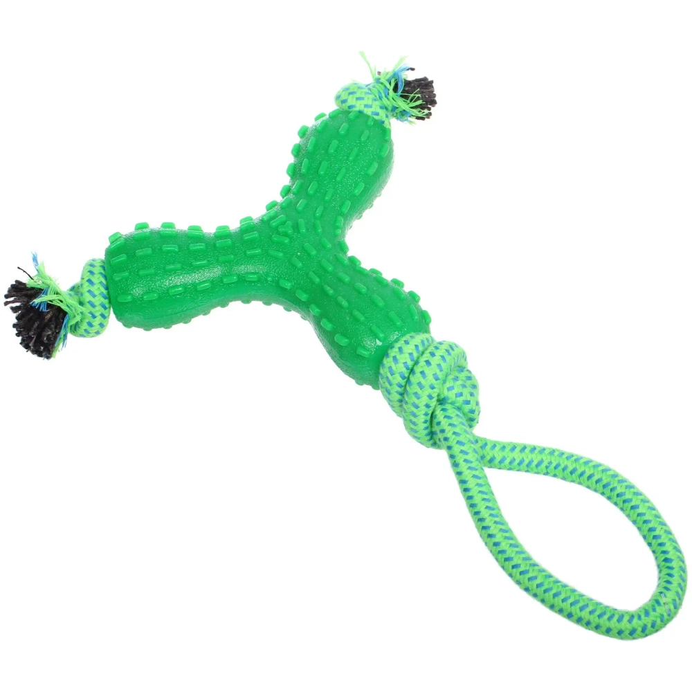 Игрушка-канат для крупных пород собак «Счастливый хвост!», цвет зеленый, 32*14*3см/145гр